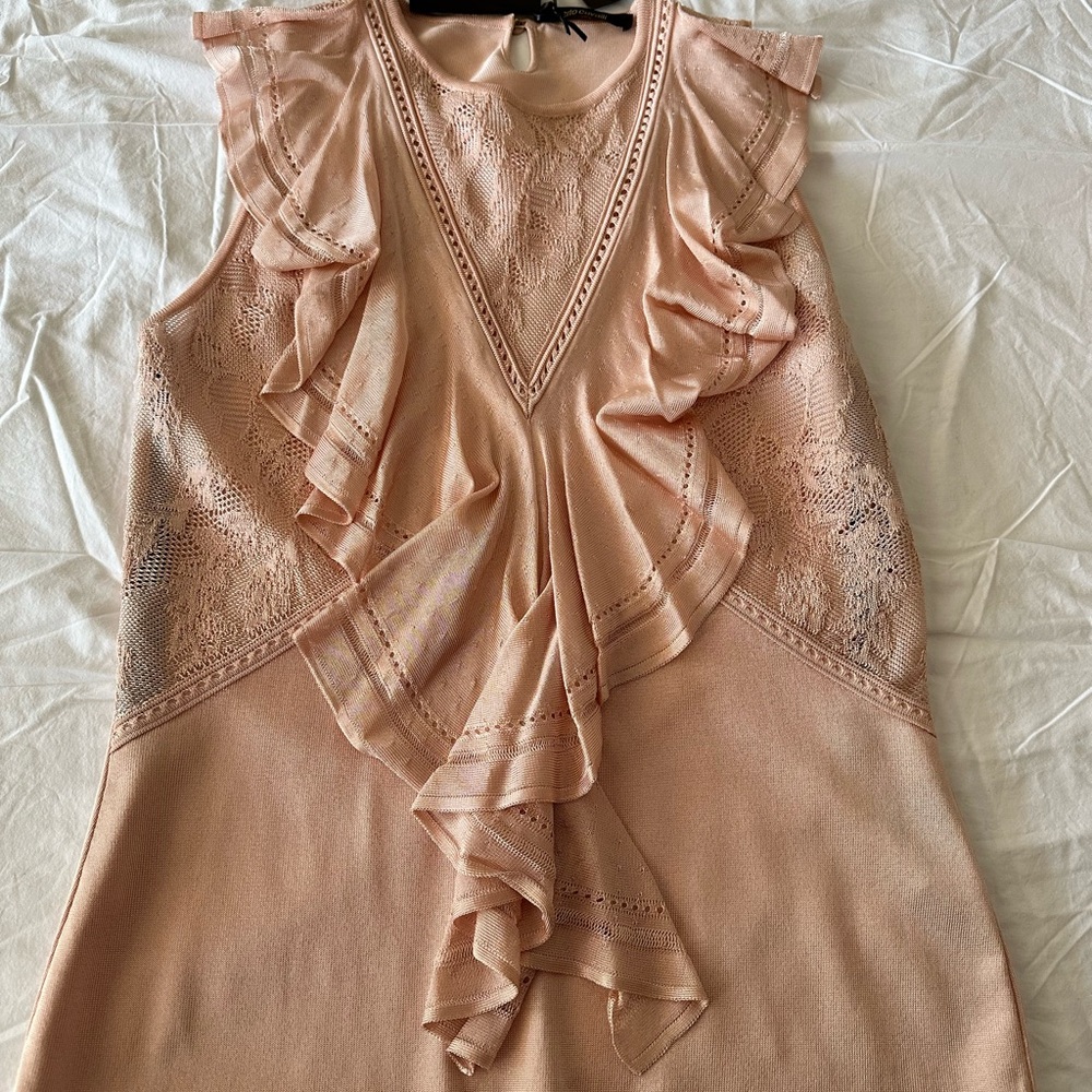 Roberto Cavalli Peach Ruffle Blouse